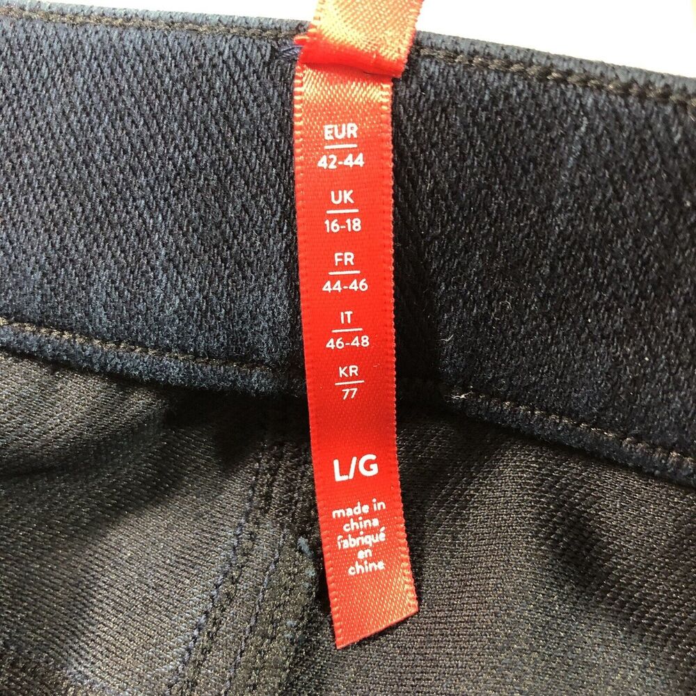 SPANX- Jean-ish Ankle Leggings Skinny Jean Dark Wash Pull On Sz Large 20018R - Picture 7 of 10